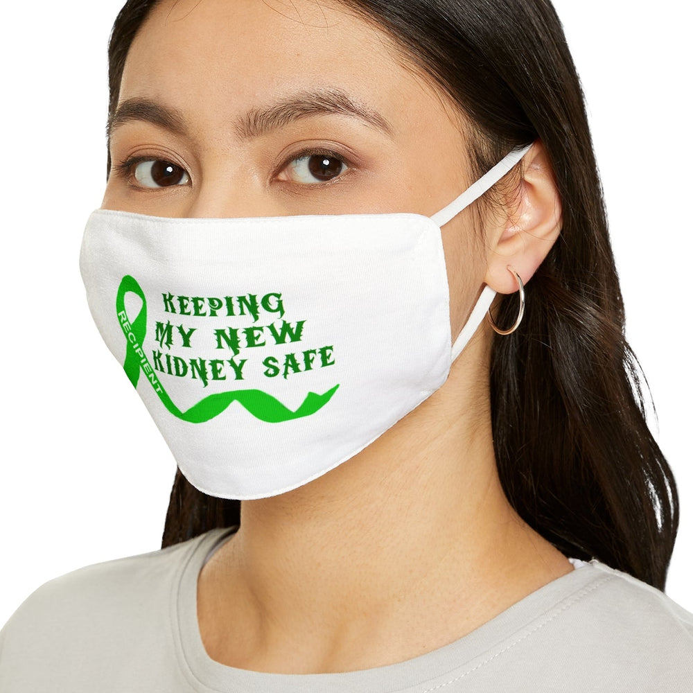 Keeping my new kidney safe cottom mask with green vinyl
