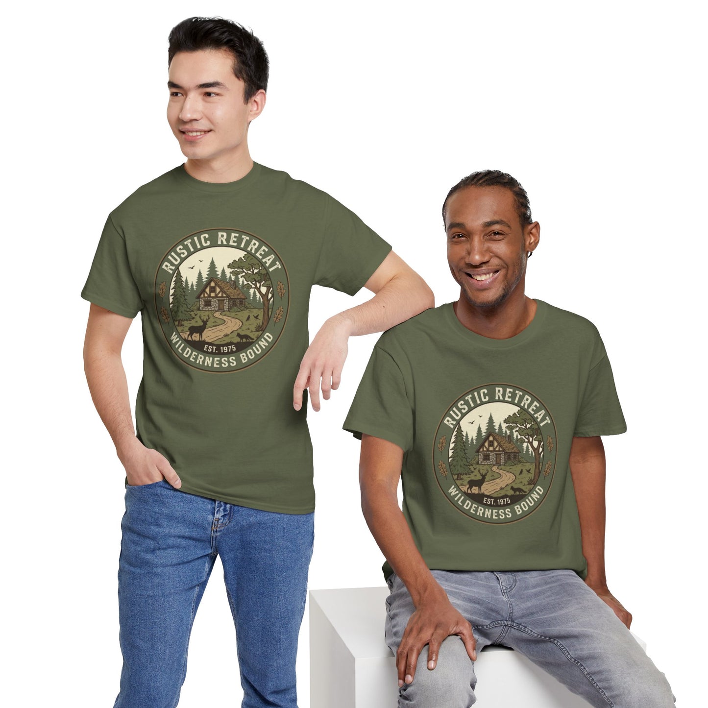 Rustic Retreat Wilderness Tee — Cabin Nature Camping Shirt