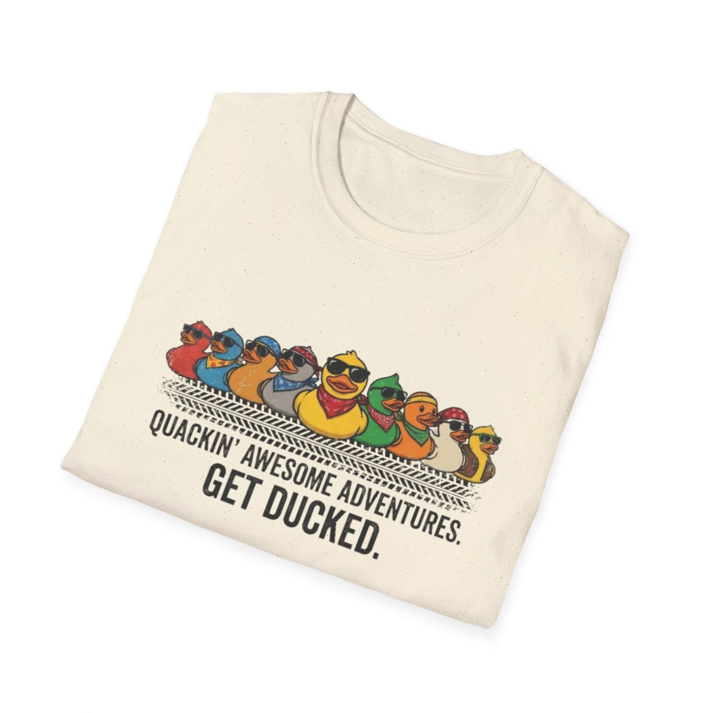 Quackin' Awesome Adventures Get Ducked T-Shirt | Rubber Duckie Row Graphic Tee