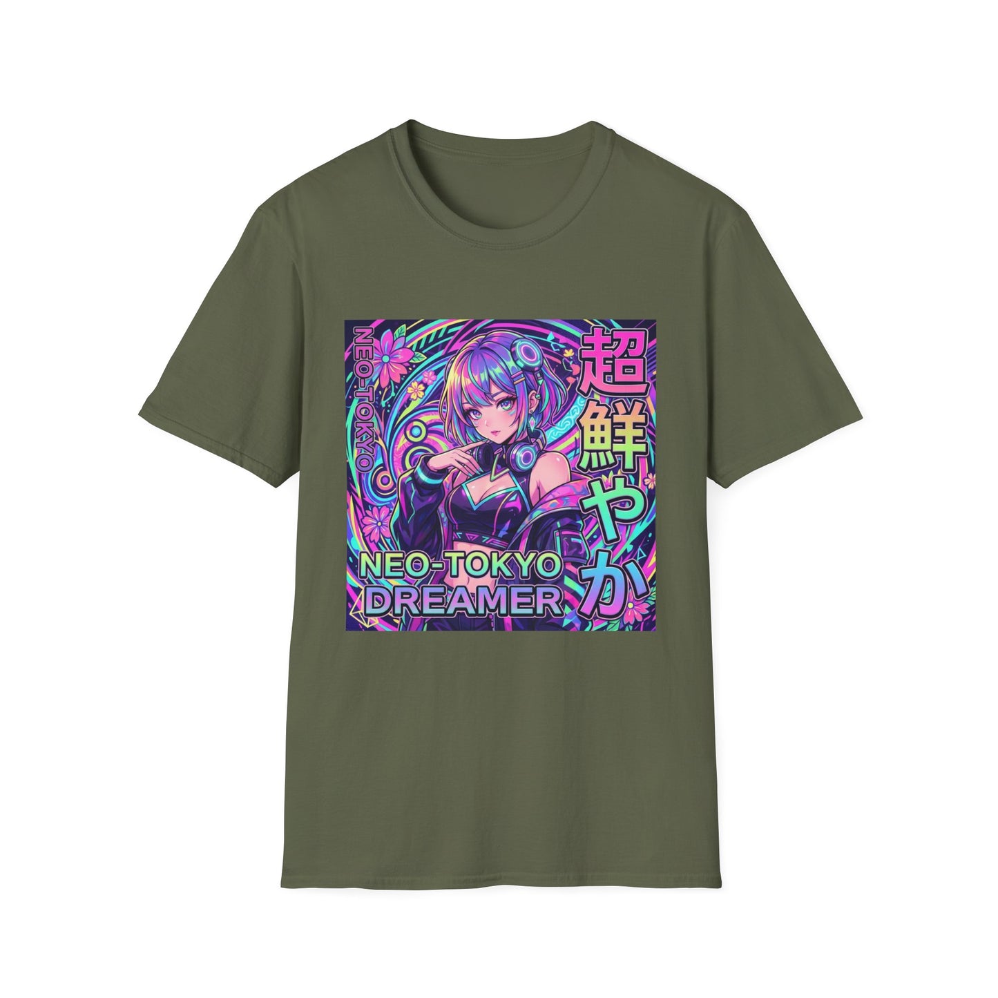 Neo-Tokyo Dreamer T-Shirt — Cyberpunk Anime Girl Graphic