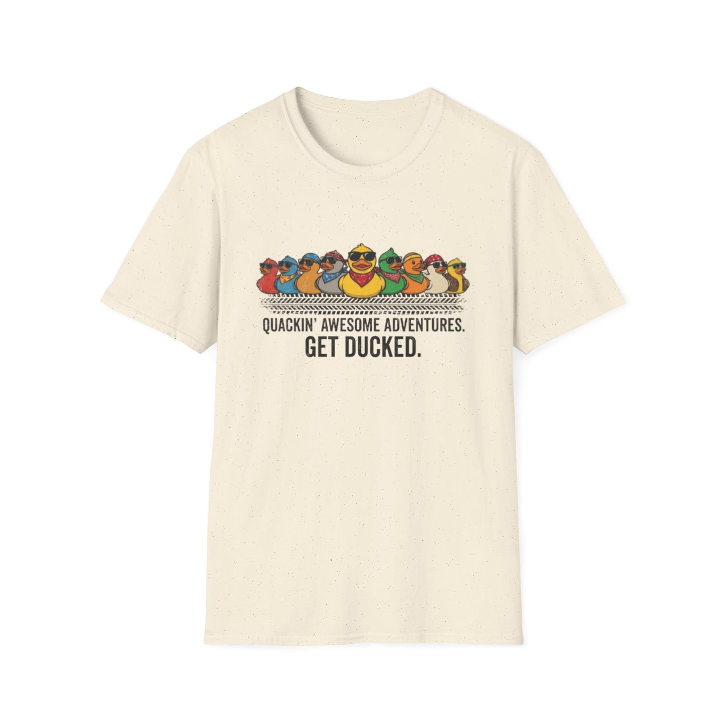 Quackin' Awesome Adventures Get Ducked T-Shirt | Rubber Duckie Row Graphic Tee