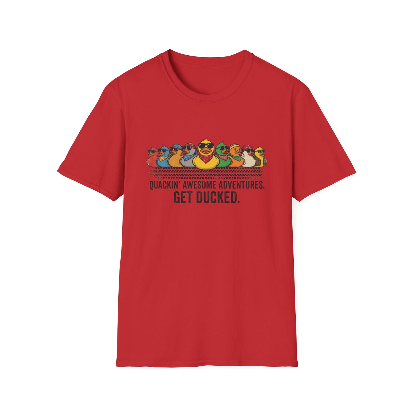 Quackin' Awesome Adventures Get Ducked T-Shirt | Rubber Duckie Row Graphic Tee