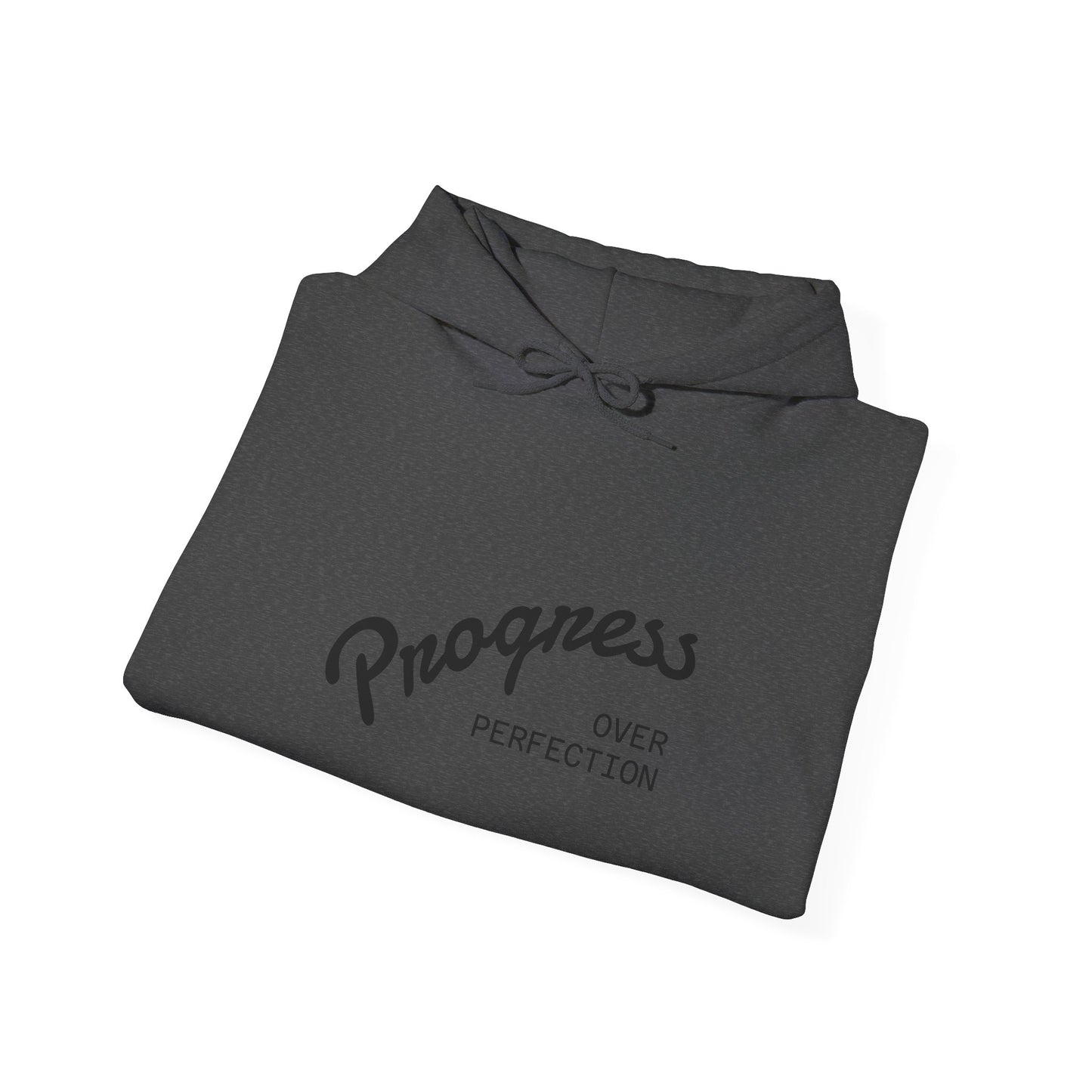Progress Over Perfection Hoodie | Minimal Script Motivational Sweatshirt