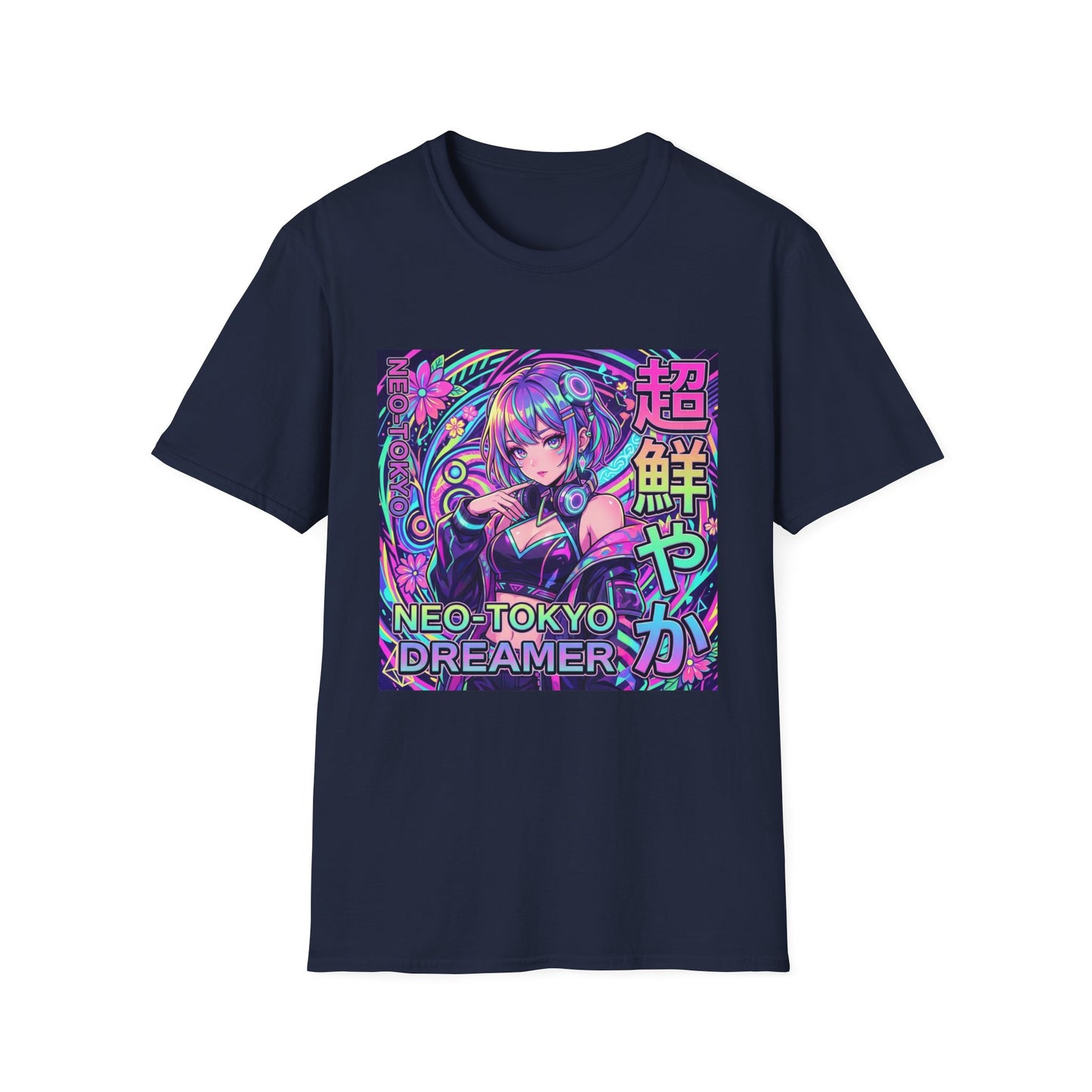 Neo-Tokyo Dreamer T-Shirt — Cyberpunk Anime Girl Graphic