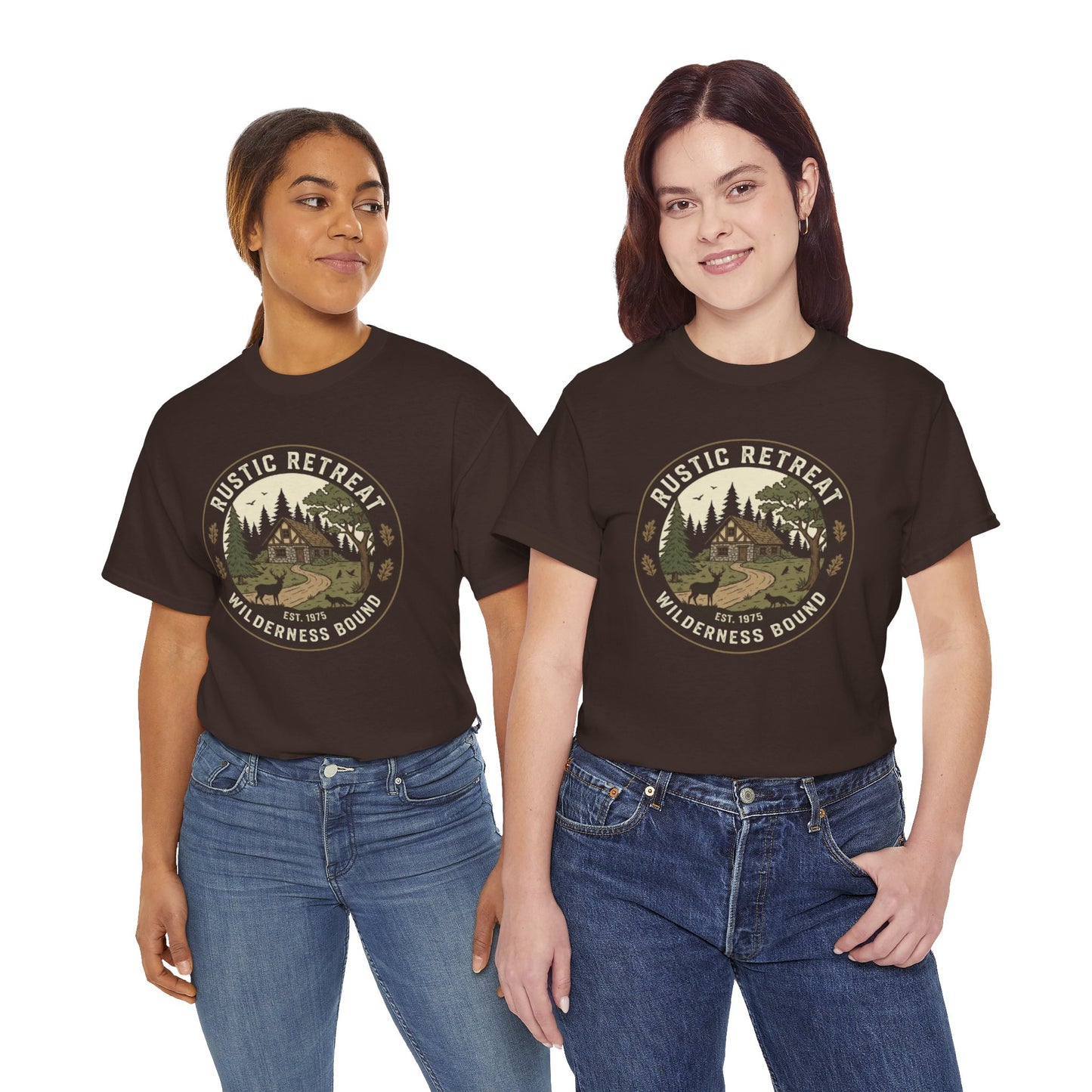Rustic Retreat Wilderness Tee — Cabin Nature Camping Shirt