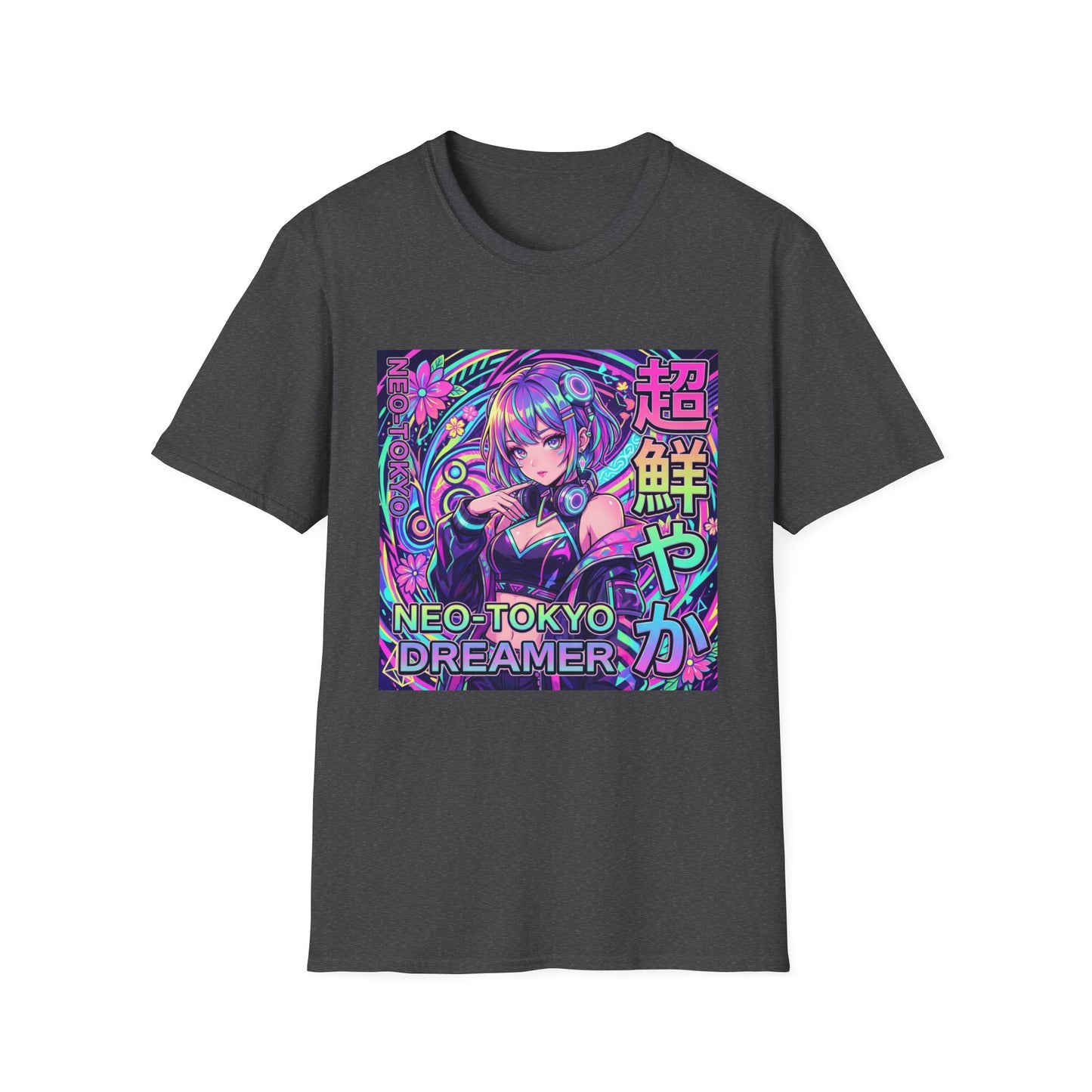 Neo-Tokyo Dreamer T-Shirt — Cyberpunk Anime Girl Graphic