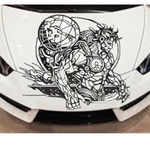 “Black matte Atlas titan silhouette decal on car hood, 33.7×28.8”