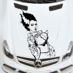 Bride of Frankenstein–inspired vinyl car/wall decal, white, 33×20.7”