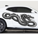 Basilisk Dragon Serpent black decal on white car