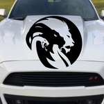 Chimera vinyl decal in black vinyl on white car