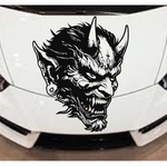 Evil demon vinyl car/wall decal, black, 24×26.7 on car”