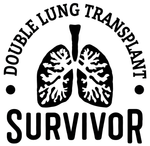 Double Lung Transplant Survivor vinyl decal in black