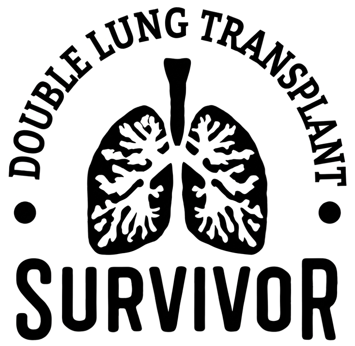Double Lung Transplant Survivor vinyl decal in black