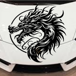 “Dragon vinyl car/wall decal, white, 24×24, die‑cut with no background”