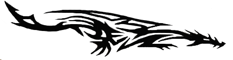 Black Vinyl decal of tribal dragon. Decal is die-cut and available in several sizes