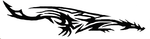 Black Vinyl decal of tribal dragon. Decal is die-cut and available in several sizes