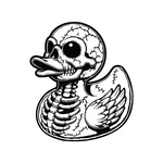 Black duck skull vinyl decal o, single‑color design”