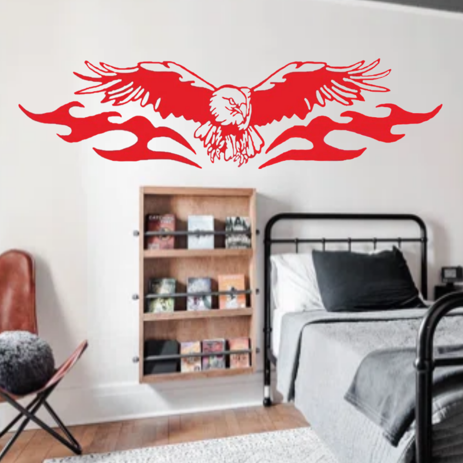 Eagle with Tribal Flames Wall Art