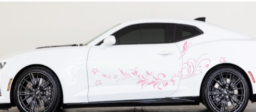 Butterfly Swirls Flowers Auto Graphic