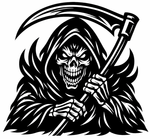 Grim Reaper Skull Car/Wall Decal — Square (28×28) | USAVinyls