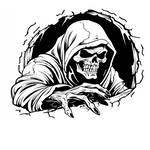 Grim Reaper Car/Wall Decal — White, 25×21 | USAVinyls