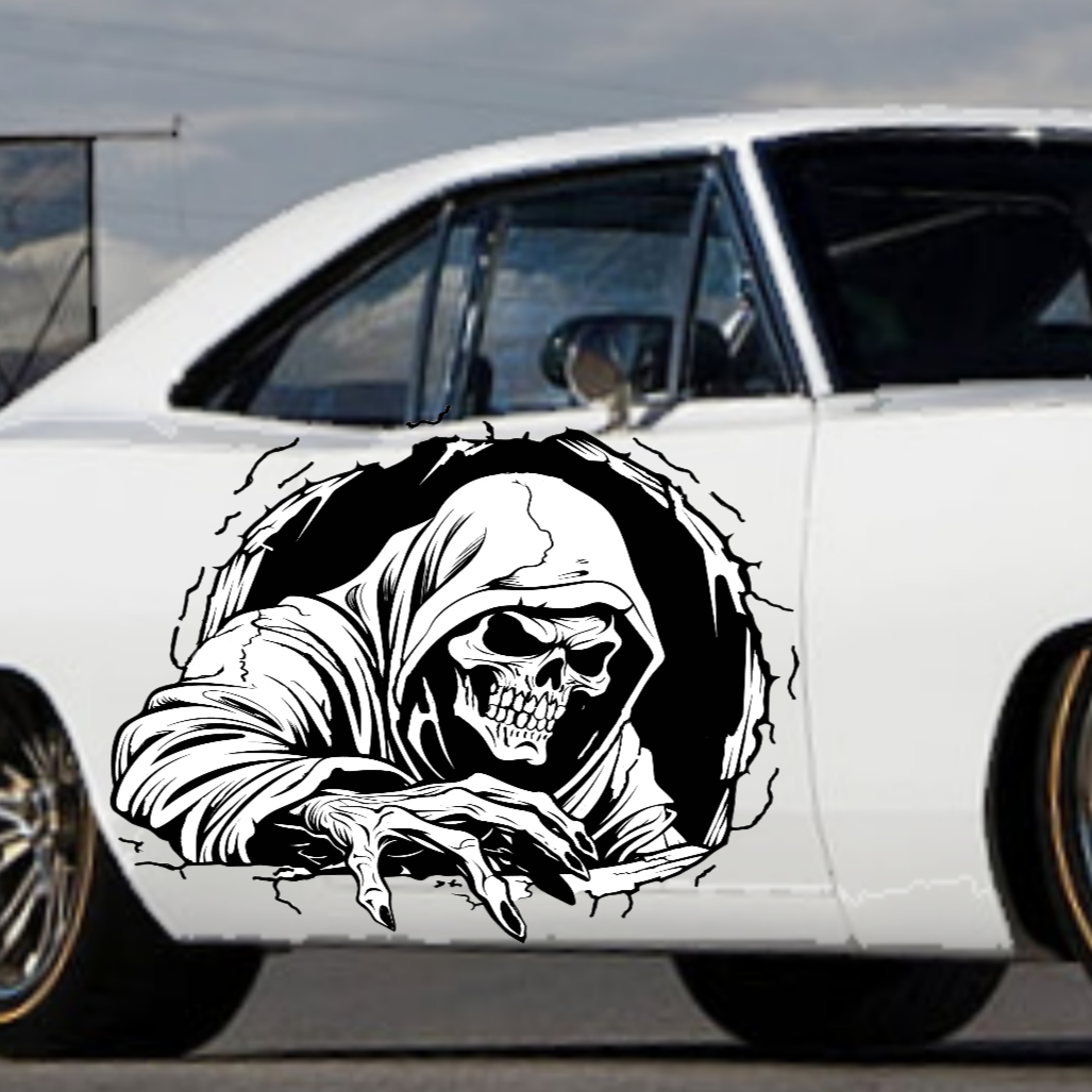 Grim Reaper Decal,  Skull Decal, Skull Sticker