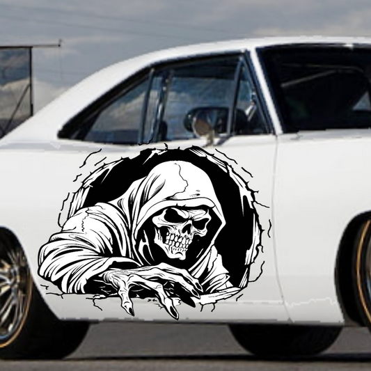 Grim Reaper Decal,  Skull Decal, Skull Sticker