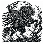 Headless horseman black vinyl decal