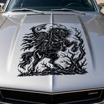 Headless horseman black vinyl decal on silver car