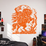 Headless horseman orange vinyl decal on bedroom wall