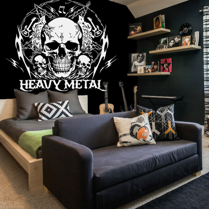 Heavy Metal Decal, Heavy Metal Sticker Skull Sticker, Grim Reaper Hood Graphic