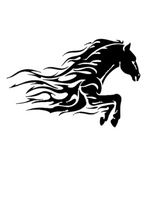 Horse Tribal Car/Wall Decal – Mustang‑Inspired Flames | USAVinyls