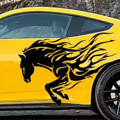 Horse Tribal Decal, Mustang Auto Graphic