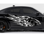 Jaguar Car Decal – Tribal Flames Design | USAVinyls