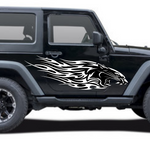 Jaguar Car Decal – Tribal Flames Design | USAVinyls