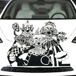 Black matte Killer Klowns–inspired horror decal, 40×29, applied to smooth interior wall