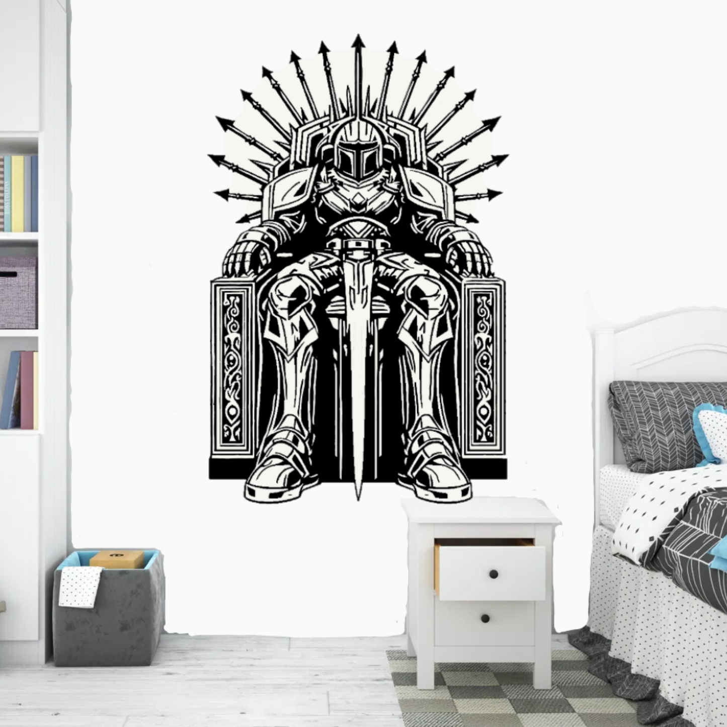 Mandolarian warrior vinyl decal in black