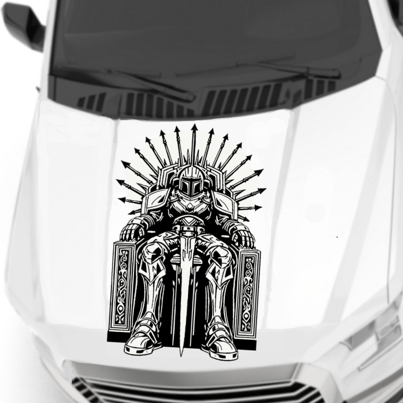 Mandolarian warrior vinyl decal in black