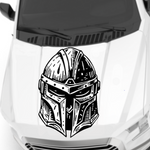 Mandalorian Decal in black vinyl on white truck