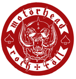 Motörhead Warpig (Snaggletooth) vinyl decal in black, featuring the iconic fanged skull with tusks, spikes, and chains, precision-cut with no background for application on vehicles, windows, or smooth surfaces.