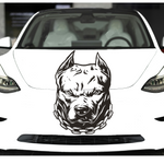 “Pitbull (Pitty) vinyl car/wall decal, white, 30×21.5 in, die‑cut with no background on wall