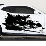 “Pikachu‑inspired vinyl car decal on rear window, white, 40×19.3”
