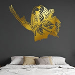 Predator as a gold vinyl decal on a charcoal teenagers wall