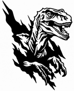 Raptor vinyl decal in black