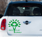 Recycle yourself viny decal, die cut green vinyl