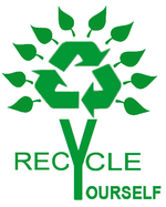 Recycle yourself viny decal, die cut green vinyl