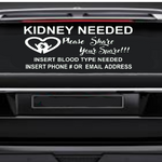 Kidney Donor Needed Car Window Decal - Share Your Spare –| USAVinyls