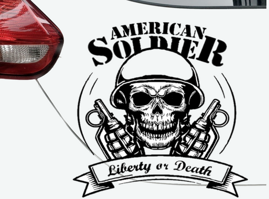 Skull with American Soldier Auto Graphic