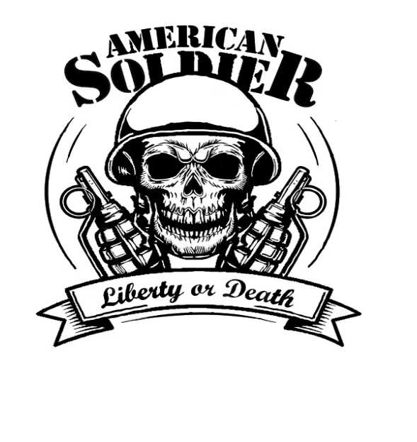 Skull with American Soldier Auto Graphic