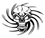 Skull Tribal, Skull Hood Decal | USAVinyls